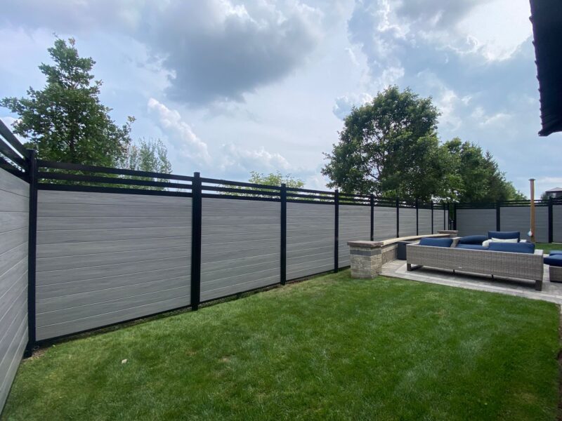 modern grey aluminum fence canada